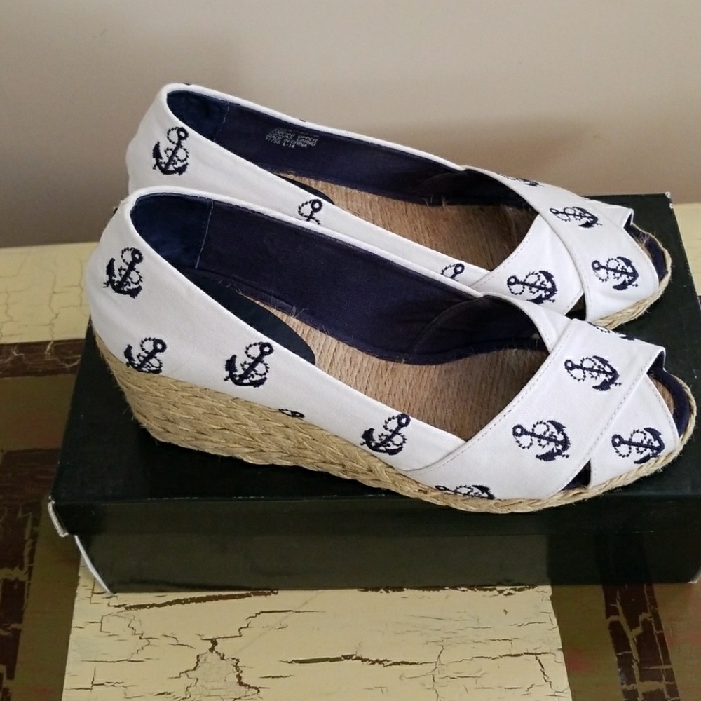 Ralph Lauren White & Blue Nautical Espadrilles